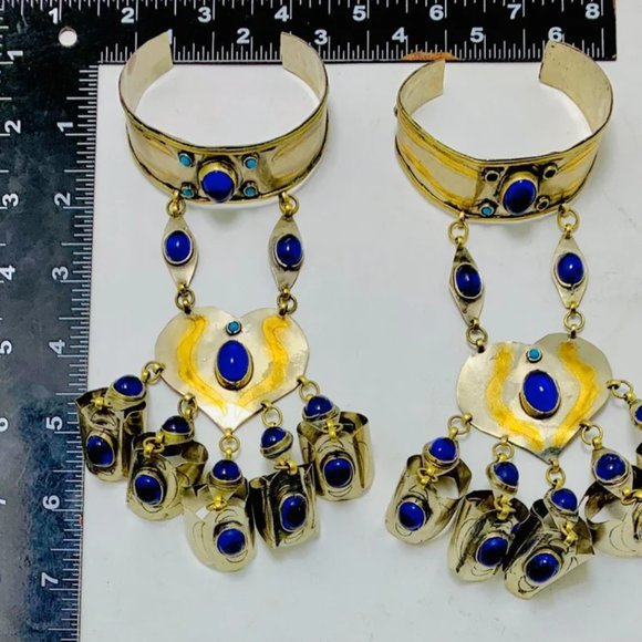 single Turkmen Style Bracelet With Rings, Unique Chain and Link Bracelet, Vintag - Picture 9 of 10